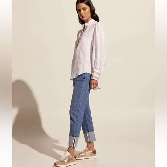 NWT Zoe Kratzmann 100% linen embroidered blouse - Picture 3 of 15